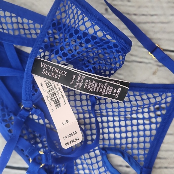 Victoria's Secret Very Sexy Cheeky String Panty in Royal Blue NWT Size Large - Picture 4 of 4
